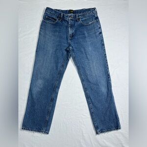 Lee Relaxed Fit Straight Leg Men’s Classic Blue Denim Jeans 34X29